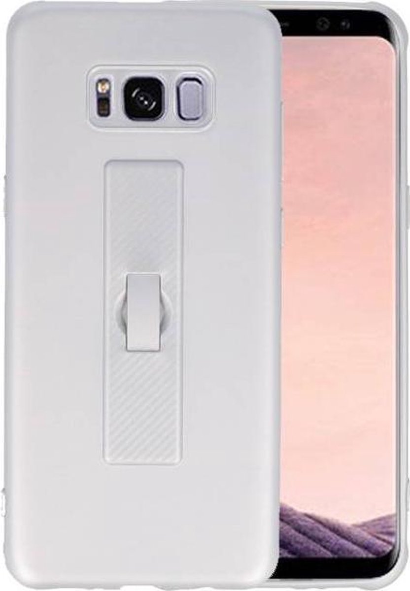 Carbon series hoesje - Backcover Geschikt voor Galaxy S8 Plus Zilver