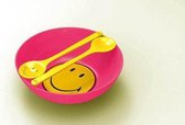 Zak!Designs Smiley Classic Serveerschaal - Inclusief Saladebestek - 28 cm - Raspberry