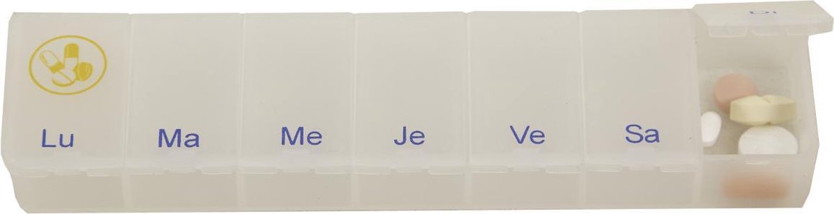 Pillendoos 1 week - transparant blauw ES