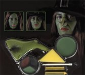 18 stuks: Make-up kit Heks - make-up, 1 spons, 1 penseel en 1 Heksenneus