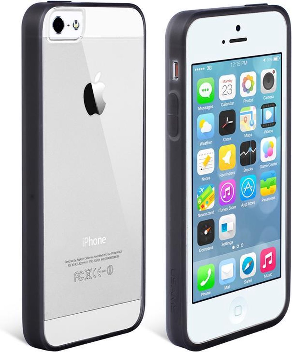 USAMS - iPhone 5(s) - Bumper Back Case Hoesje Edge Color Series Zwart