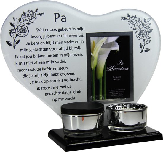 Porte cire en mémoire du défunt coeur en verre avec mini urne poétique Pa...