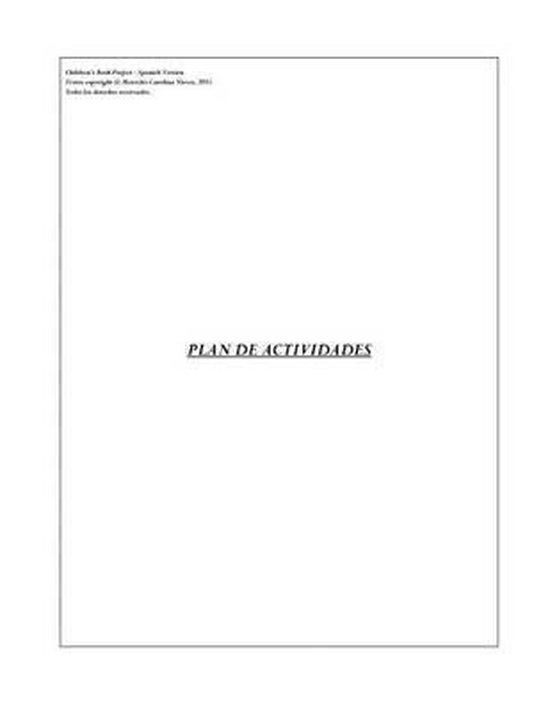 Children's Book Project - Spanish Version- Plan De Actividad ... - cover