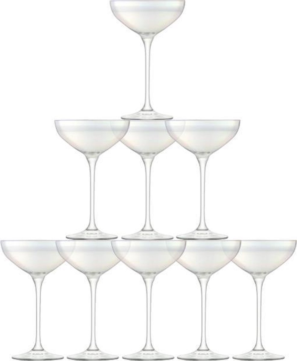 LSA Tower Champagneglas - 235 ml - Set van 10 stuks - Parelmoer