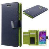 Mercury Rich Dairy wallet case Samsung Galaxy Note 4 Blauw