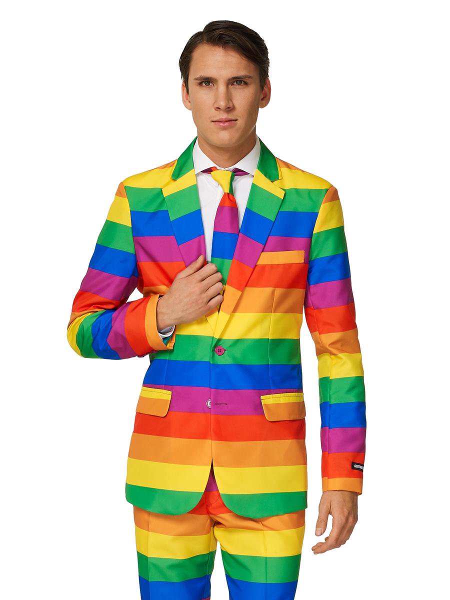 Afbeelding van product Suitmeister Rainbow - Mannen Kostuum - Gekleurd - Carnaval - Maat XL