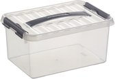 Boîte de rangement Sunware Q-Line - 6L - Plastique - Transparent / Métallisé