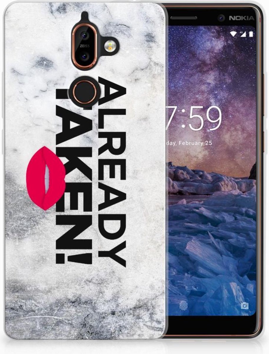 Nokia 7 Plus Siliconen hoesje met naam Already Taken White