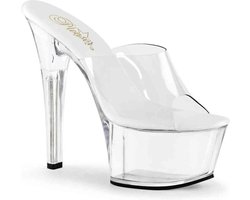 Pleaser - ASPIRE-601 Muiltjes - Paaldans schoenen - 41 Shoes - Transparant/Wit