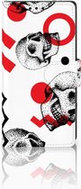 Sony Xperia XA1 Boekhoesje Design Skull Red