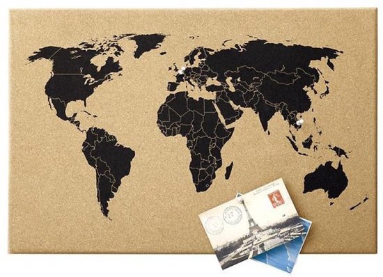 Gemakkelijk Professor Vertrappen Wereldkaart Van Kurk - Wereld kaart Prikbord - Worldmap - Inclusief 6  Pinnen En Ophang... | bol.com