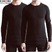 DICE 2-pack Longsleeve shirts ronde hals zwart maat XXL
