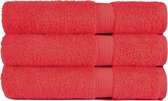 Washand 16x21 cm Luxor Uni Topkwaliteit Coral Red - 4 stuks