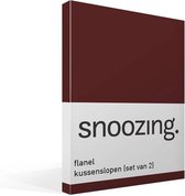 Snoozing - Flanel - Kussenslopen - Set van 2 - 40x60 cm - Aubergine