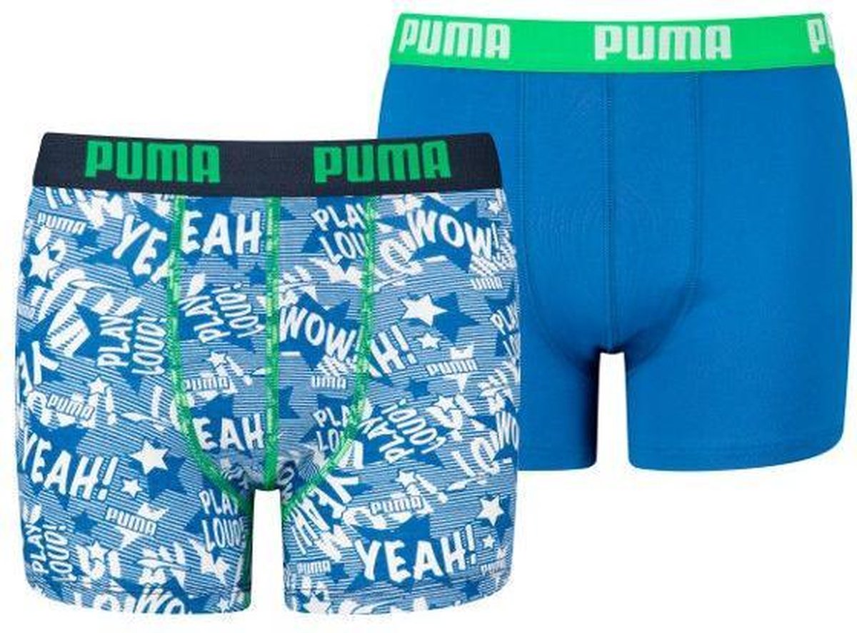 Puma Kids Play Loud Print Boxer 2 pack Blue Combo Bol