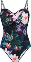 Sapph Cal? des Moro Bathingsuit Curv Dames Badpak - Tropical Flower - Maat 90F