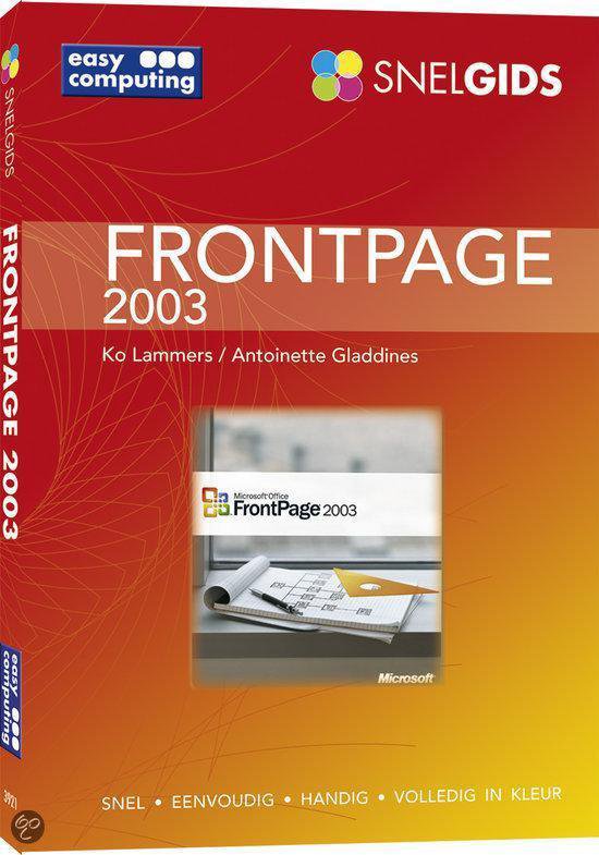 Cover van het boek 'Snelgids Frontpage 2003'