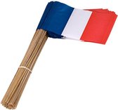 Zwaaivlag Frankrijk op plastic (50 stuks)