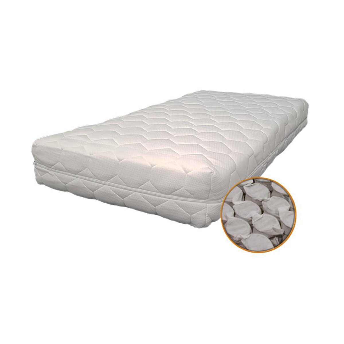 TrendZzz Pocketvering Baby matras 70x150cm - Luxe comfort - ca. 16cm dik Wit