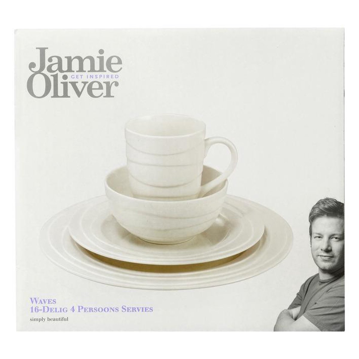 Milieuvriendelijk teksten Diplomaat Jamie Oliver Waves Serviesset - 16 Delig - 4 Persoons | bol.com