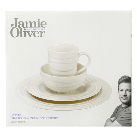 Mona Lisa Lijkenhuis tekort Jamie Oliver Waves Serviesset - 16 Delig - 4 Persoons | bol.com