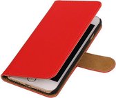 Rood Effen booktype wallet cover hoesje voor Apple iPhone 7 / 8