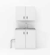 Keukenblok 80 cm wit  –  Kleine Keuken, Keukenkastjes, Spoelbak & Sifon – Keuken Klein –  Mini Keuken – Perfecthomeshop