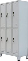 Lockerkast met 6 planken MET spiegel 90x45x180 cm / locker kast met 6 vakken