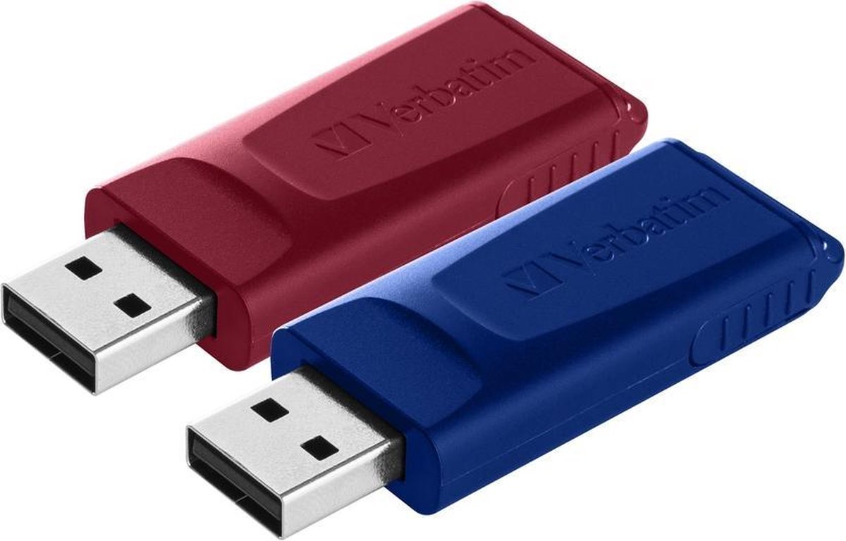 Verbatim Slider 49327 USB-stick 32 GB USB 2.0 Rood, Blauw