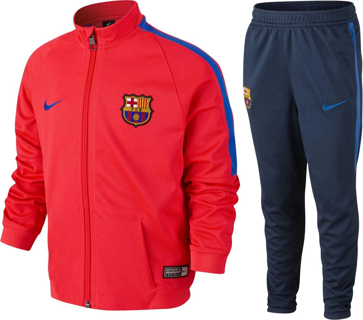 Samenpersen Score Disco Nike FC Barcelona Trainingspak Junior Trainingspak - Maat 98 - Unisex -  rood/blauw... | bol.com