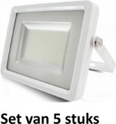 10W LED Bouwlamp| Wit |3000K (Warm Wit)|vervangt 50W halogeen|Set van 5