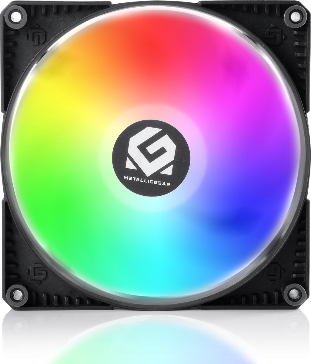 MetallicGear SKIRON MG-F140 D-RGB PWM, 4-Pin High Airflow D-RGB Fan (140mm, Black Fan Frame with Matte White Blades) - Powered by Phanteks