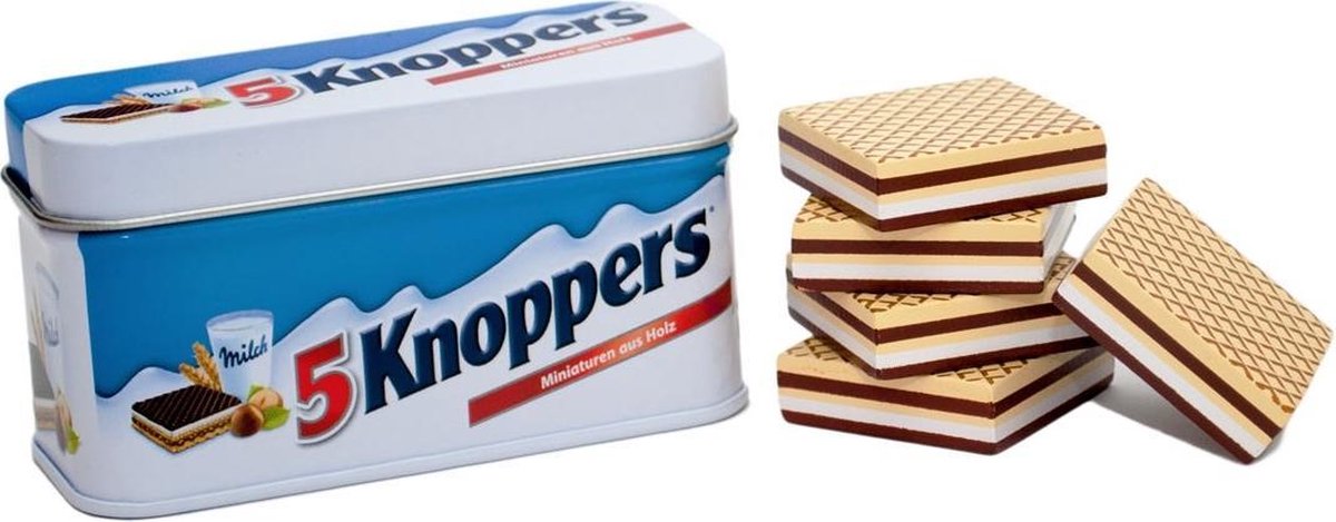 Houten knoppers in blikje