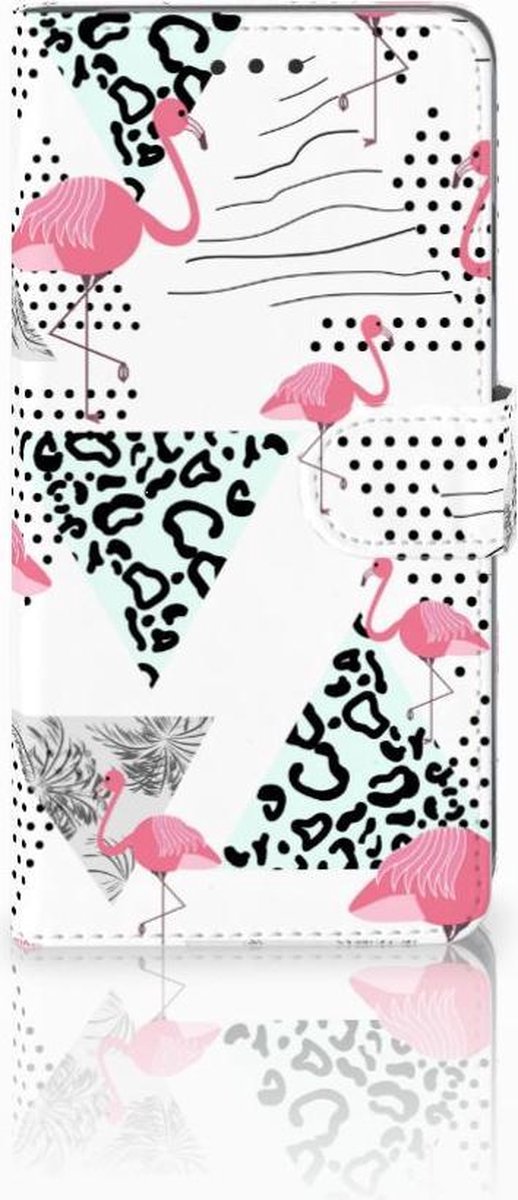 Boekhoesje voor Apple iPhone Xs Max Telefoonhoesje met Pasjes Flamingo Triangle
