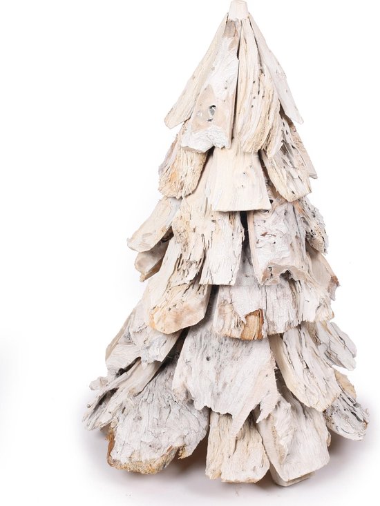 artikel zand Voldoen Houten kerstboom Whitewash Tree - 60 cm hoog - Wit | bol.com
