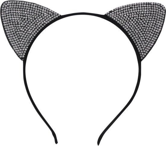 Jessidress Haarband met grote katten oren vol strass Meisjes Diadeem  Hoofdband - Zilver | bol.com