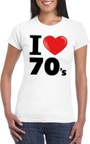 I love seventies t-shirt wit dames S