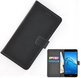 Zwart effen wallet bookcase Huawei Enjoy 7 Plus hoesje