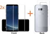 Screenprotector voor Samsung Galaxy S8+ Plus - Volledige 360 Graden Bescherming Edged (3D) Glas PET Folie Screenprotector Full Body Transparant 0.2mm 9H - (Two Pack / Duo-pack)