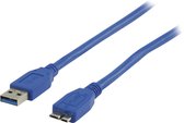 USB Micro naar USB-A kabel - USB3.0 - tot 0,9A / blauw - 3 meter