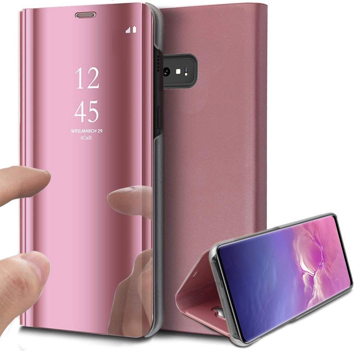 Hoesje geschikt voor Samsung Galaxy S10e - Book Case Spiegel Roségoud