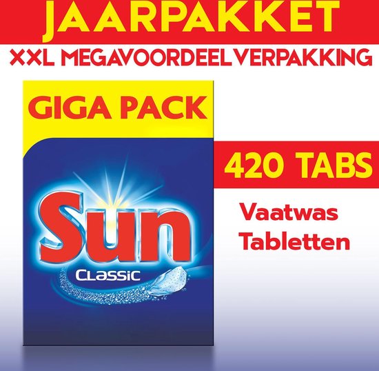 Sun Classic vaatwastabletten 420 Tabs | XXL voordeelverpakking | 420  vaatwastabletten... | bol.com