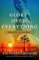 Boekcover "Glory Over Everything" met vrouw op de achtergrond bij zonsondergang.