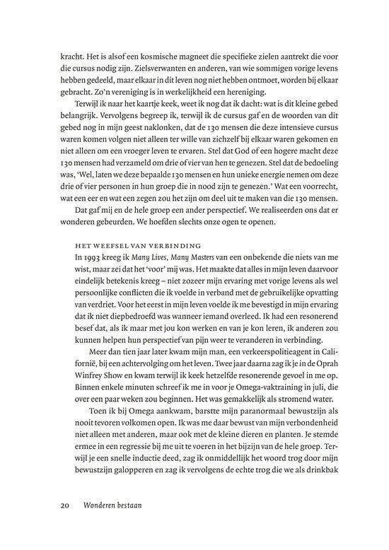 Pagina uit een boek met tekst over de cursus 'Many Lives, Many Masters' en persoonlijke groei.