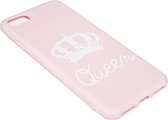 Queen hoesje siliconen roze Geschikt voor iPhone SE (2022/ 2020)/ 8/ 7