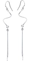 Silver Lining oorhangers - zilver - gerodineerd - glimmend - zwierig - 9.5 cm