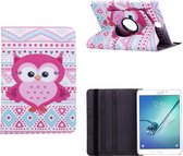 Xssive Tablet Hoes voor Samsung Galaxy Tab S 10,5 inch T800 T801 T805 - 360° draaibaar - Roze Uil