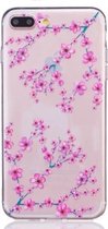iPhone 8 Plus / 7 Plus (5.5 inch) - hoes, cover, case - TPU - Transparant - Cherry blossom