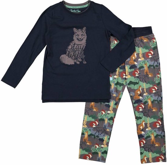 Charlie Choe pyjama jongens - blauw Fox - maat | bol.com