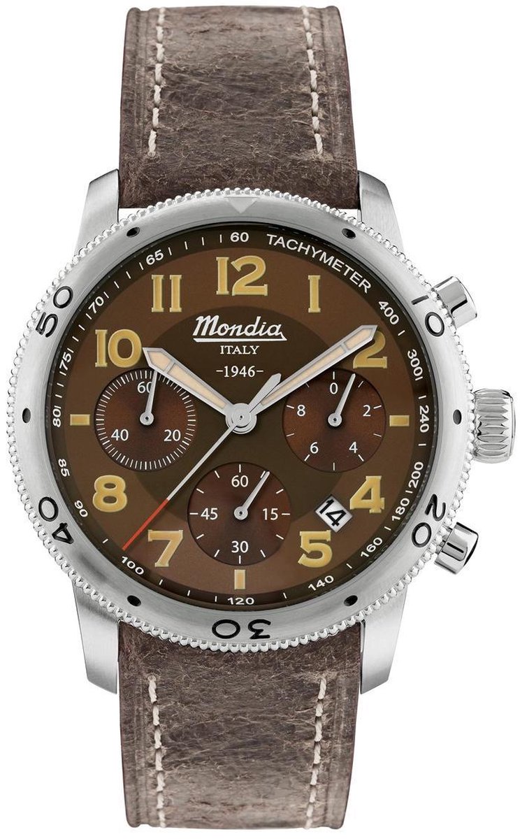 Mondia italy 1946 crono MI753-3CP Mannen Quartz horloge